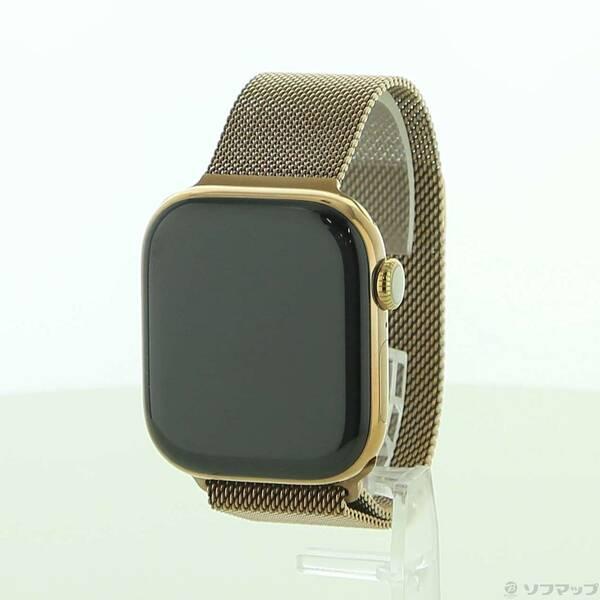 〔中古〕Apple(アップル) Apple Watch Series 10 GPS + Cellular 42mm ゴールドチタニウムケース ゴールドミラネーゼループ〔297-ud〕 | 