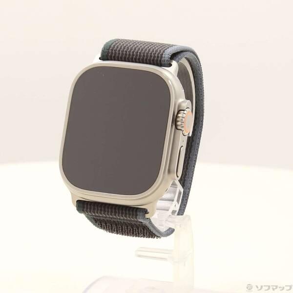 〔中古〕Apple(アップル) Apple Watch Ultra 2 GPS + Cellular 49mm チタニウムケース ブルー／ブラックトレイルループ〔368-ud〕 | 