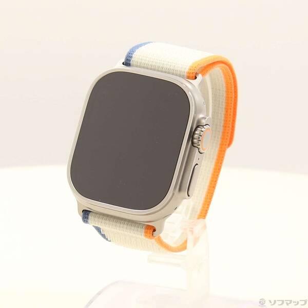 〔中古〕Apple(アップル) Apple Watch Ultra 2 GPS + Cellular 49mm チタニウムケース オレンジ／ベージュトレイルループ〔371-ud〕 | 