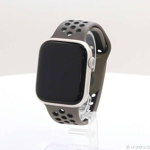 〔中古〕Apple(アップル) Apple Watch Series 8 GPS 45mm スターライトアルミニウムケース オリーブグレイ／ブラックNikeスポーツバンド〔276-ud〕 | 