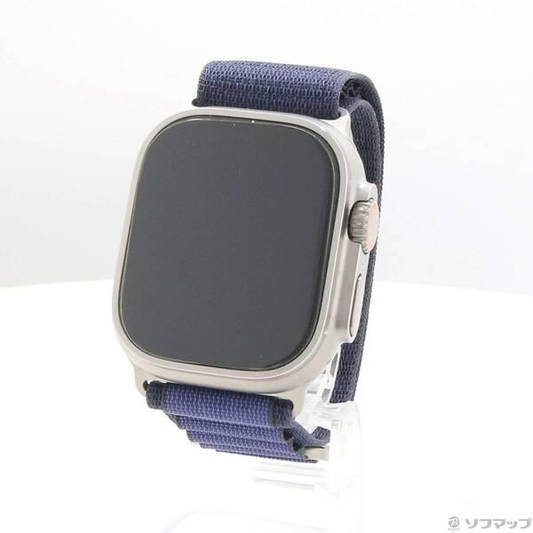 〔中古〕Apple(アップル) Apple Watch Ultra 2 GPS + Cellular 49mm ナチュラルチタニウムケース ブルーアルパインループ〔377-ud〕 | 