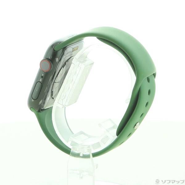 〔中古〕Apple(アップル) Apple Watch Series 7 GPS + Cellular 45mm グリーンアルミニウムケース クローバースポーツバンド〔349-ud〕 |  | 01