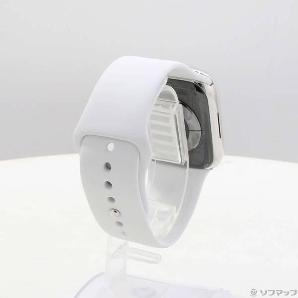 〔中古〕Apple(アップル) Apple Watch Series 8 GPS + Cellular 45mm シルバーステンレススチールケース ホワイトスポーツバンド〔198-ud〕 |  | 02