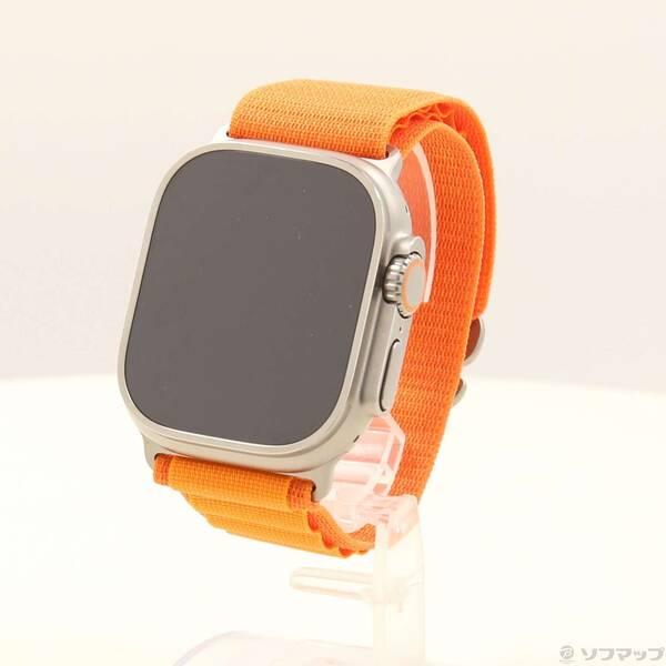 〔中古〕Apple(アップル) Apple Watch Ultra GPS + Cellular 49mm チタニウムケース オレンジアルパインループ〔196-ud〕 | 