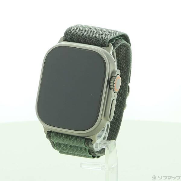 〔中古〕Apple(アップル) Apple Watch Ultra GPS + Cellular 49mm チタニウムケース グリーンアルパインループ〔344-ud〕 | 