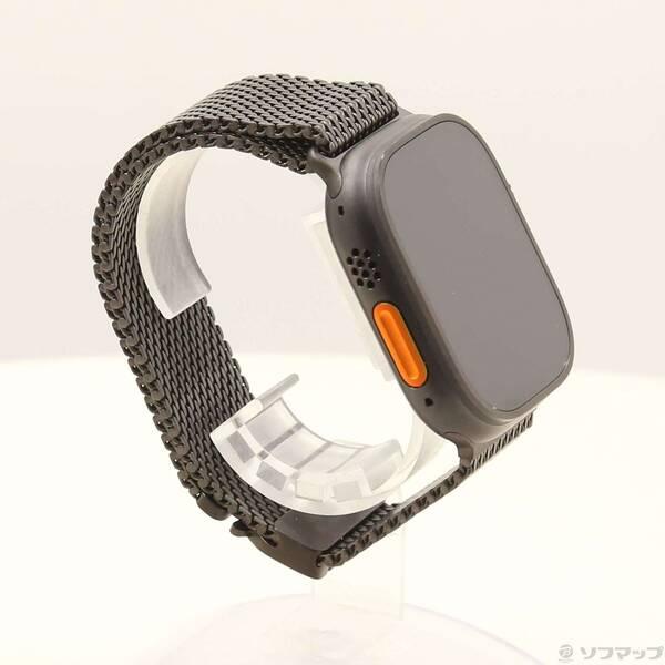 〔中古〕Apple(アップル) Apple Watch Ultra 2 GPS + Cellular 49mm ブラックチタニウムケース ブラックチタニウムミラネーゼループ〔368-ud〕の画像