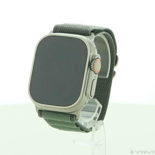 〔中古〕Apple(アップル) Apple Watch Ultra GPS + Cellular 49mm チタニウムケース グリーンアルパインループ〔344-ud〕 | 