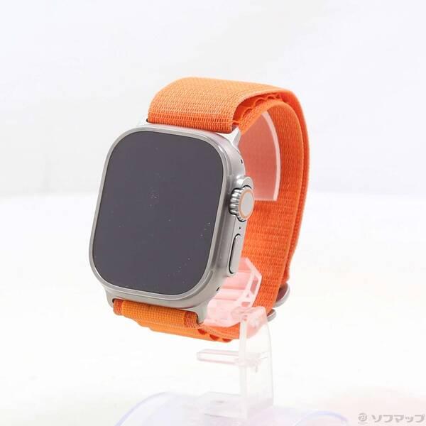 〔中古〕Apple(アップル) Apple Watch Ultra GPS + Cellular 49mm チタニウムケース オレンジアルパインループ〔348-ud〕 | 