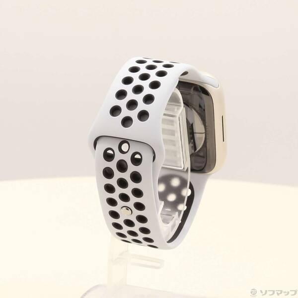 〔中古〕Apple(アップル) Apple Watch Series 7 Nike GPS 45mm スターライトアルミニウムケース ピュアプラチナム／ブラックNikeスポーツバンド〔198-ud〕 |  | 02