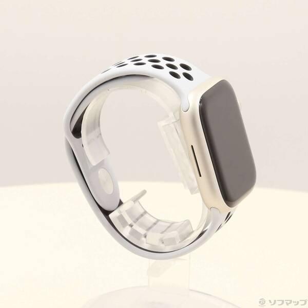 〔中古〕Apple(アップル) Apple Watch Series 7 Nike GPS 45mm スターライトアルミニウムケース ピュアプラチナム／ブラックNikeスポーツバンド〔198-ud〕 |  | 03