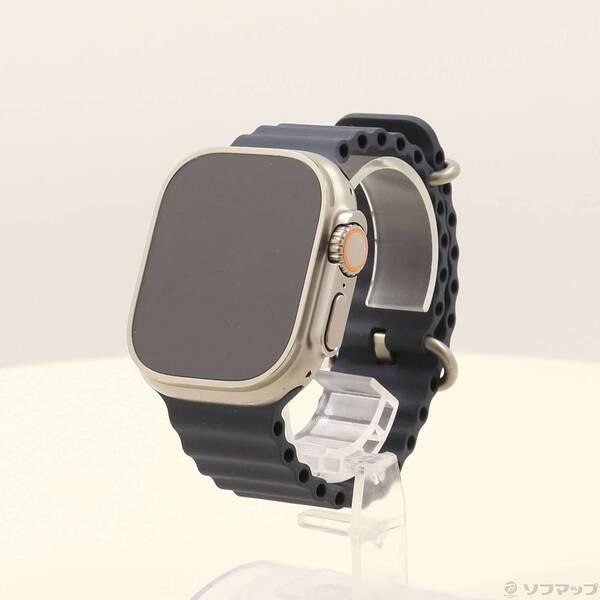 〔中古〕Apple(アップル) Apple Watch Ultra GPS + Cellular 49mm チタニウムケース ミッドナイトオーシャンバンド〔377-ud〕 | 