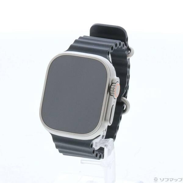 〔中古〕Apple(アップル) Apple Watch Ultra GPS + Cellular 49mm チタニウムケース ミッドナイトオーシャンバンド〔377-ud〕 | 