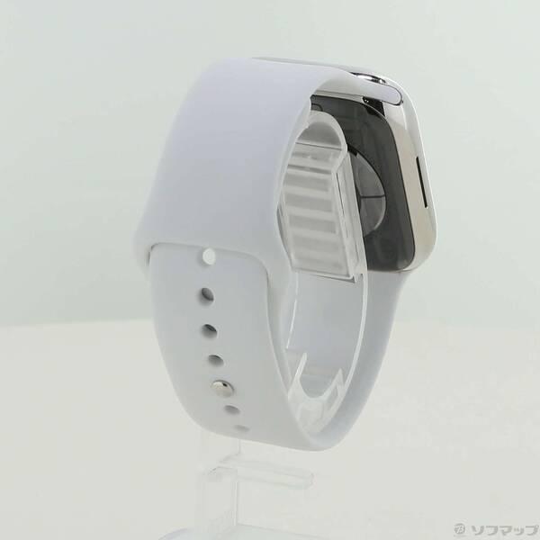 〔中古〕Apple(アップル) Apple Watch Series 8 GPS + Cellular 45mm シルバーステンレススチールケース ホワイトスポーツバンド〔297-ud〕 |  | 02