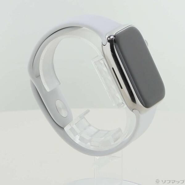 〔中古〕Apple(アップル) Apple Watch Series 8 GPS + Cellular 45mm シルバーステンレススチールケース ホワイトスポーツバンド〔297-ud〕 |  | 03