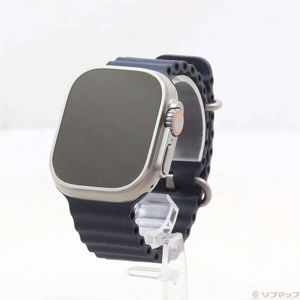 〔中古〕Apple(アップル) Apple Watch Ultra GPS + Cellular 49mm チタニウムケース ミッドナイトオーシャンバンド〔251-ud〕 | 