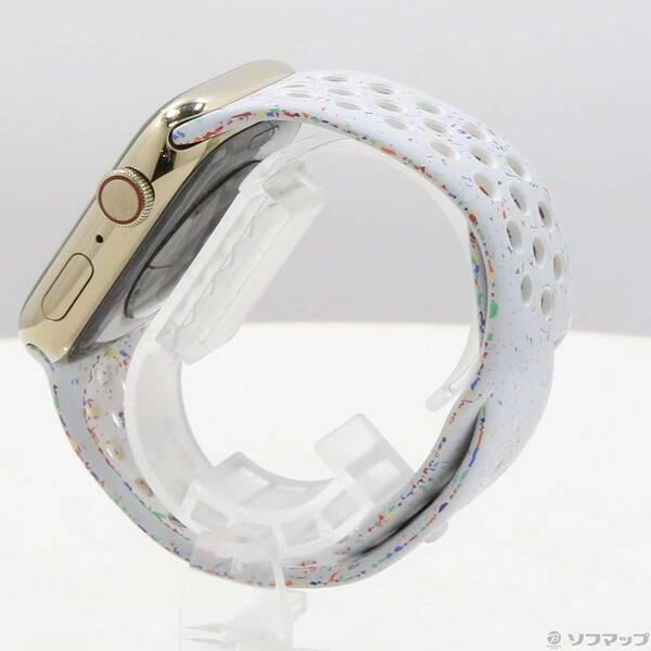 〔中古〕Apple(アップル) Apple Watch Series 9 GPS + Cellular 45mm ゴールドステンレススチールケース ピュアプラチナムNikeスポーツバンド〔258-ud〕 |  | 01