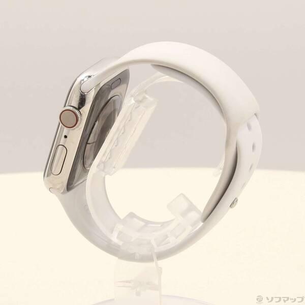 〔中古〕Apple(アップル) Apple Watch Series 5 GPS + Cellular 44mm ステンレススチールケース ホワイトスポーツバンド〔247-ud〕 |  | 01