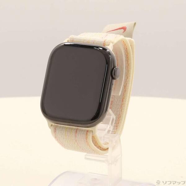 〔中古〕Apple(アップル) Apple Watch Series 10 GPS + Cellular 46mm スレートチタニウムケース スターライト／ピンクNikeスポーツループ〔377-ud〕 | 