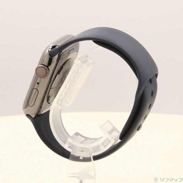 〔中古〕Apple(アップル) Apple Watch Series 8 GPS + Cellular 45mm ステンレススチールケース ミッドナイトスポーツバンド〔377-ud〕 |  | 01