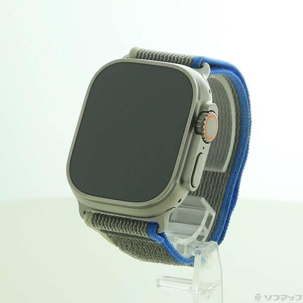 〔中古〕Apple(アップル) Apple Watch Ultra GPS + Cellular 49mm チタニウムケース ブルー／グレイトレイルループ〔377-ud〕 | 