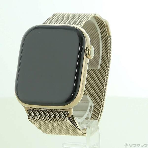 〔中古〕Apple(アップル) 〔展示品〕 Apple Watch Series 10 GPS + Cellular 46mm ゴールドチタニウムケース ゴールドミラネーゼループ〔377-ud〕 | 