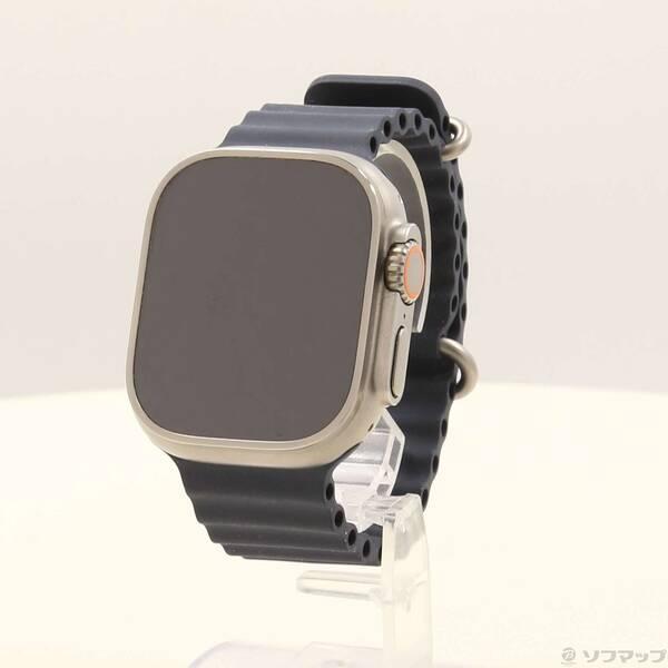 〔中古〕Apple(アップル) Apple Watch Ultra GPS + Cellular 49mm チタニウムケース ミッドナイトオーシャンバンド〔377-ud〕 | 