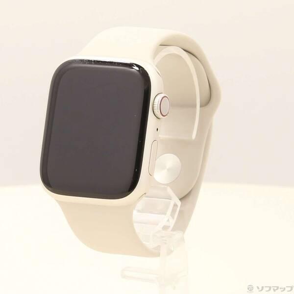 〔中古〕Apple(アップル) Apple Watch Series 8 GPS + Cellular 45mm スターライトアルミニウムケース スターライトスポーツバンド〔377-ud〕 | 
