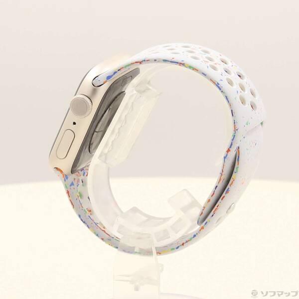 〔中古〕Apple(アップル) Apple Watch Series 9 GPS 41mm スターライトアルミニウムケース ピュアプラチナムNikeスポーツバンド〔344-ud〕 |  | 01