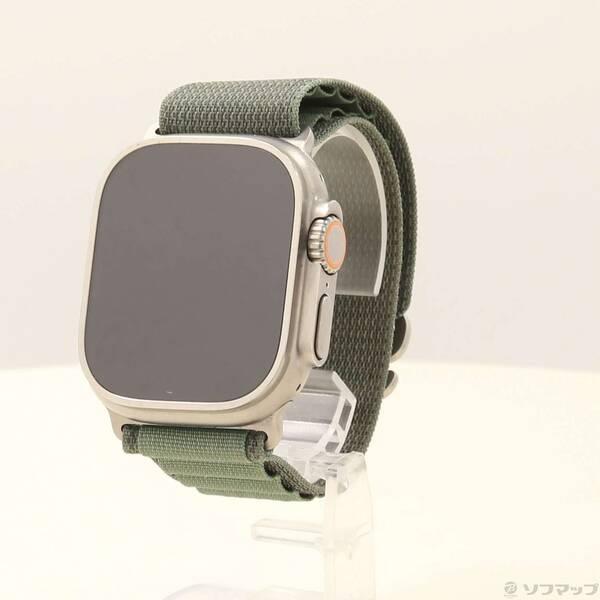 〔中古〕Apple(アップル) Apple Watch Ultra GPS + Cellular 49mm チタニウムケース グリーンアルパインループ〔269-ud〕 | 