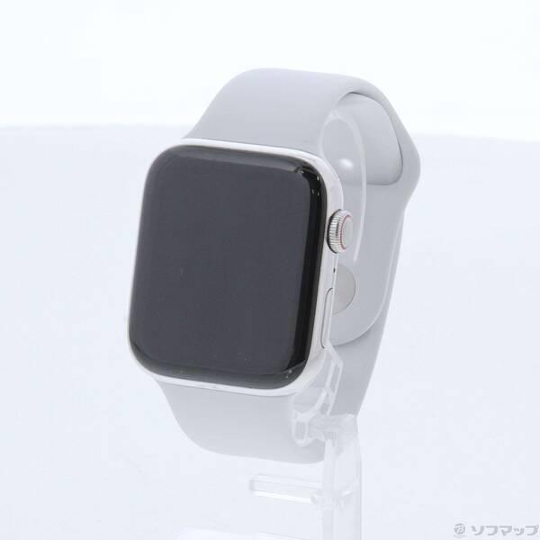〔中古〕Apple(アップル) Apple Watch Series 4 GPS + Cellular 44mm ステンレススチールケース ホワイトスポーツバンド〔247-ud〕 | 