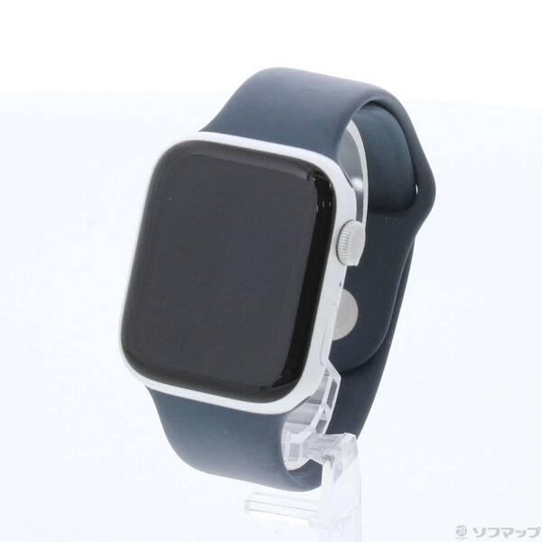 〔中古〕Apple(アップル) Apple Watch Series 9 GPS 45mm シルバーアルミニウムケース ストームブルースポーツバンド〔297-ud〕 | 