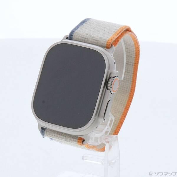 〔中古〕Apple(アップル) Apple Watch Ultra 2 GPS + Cellular 49mm チタニウムケース オレンジ／ベージュトレイルループ〔344-ud〕 | 