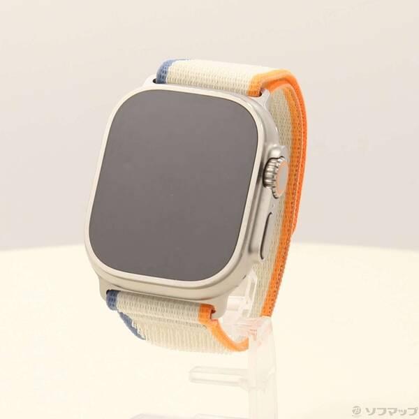 〔中古〕Apple(アップル) Apple Watch Ultra 2 GPS + Cellular 49mm チタニウムケース オレンジ／ベージュトレイルループ〔349-ud〕 | 