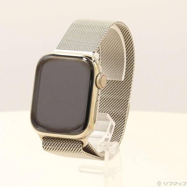 〔中古〕Apple(アップル) Apple Watch Series 7 GPS + Cellular 41mm ゴールドステンレススチールケース ゴールドミラネーゼループ〔352-ud〕 | 