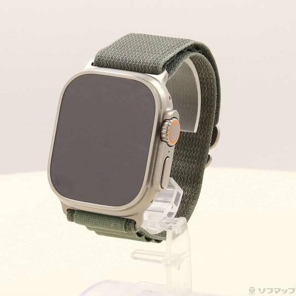 〔中古〕Apple(アップル) Apple Watch Ultra GPS + Cellular 49mm チタニウムケース グリーンアルパインループ〔377-ud〕 | 