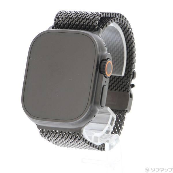 〔中古〕Apple(アップル) Apple Watch Ultra 3 GPS + Cellular 49mm ブラックチタニウムケース ブラックチタニウムミラネーゼループ〔377-ud〕 | 