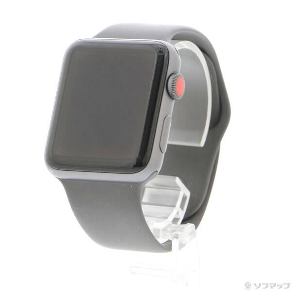 〔中古〕Apple(アップル) Apple Watch Series 3 GPS + Cellular 42mm スペースグレイアルミニウムケース グレイスポーツバンド〔247-ud〕 | 