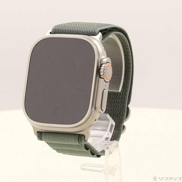 〔中古〕Apple(アップル) Apple Watch Ultra GPS + Cellular 49mm チタニウムケース グリーンアルパインループ〔377-ud〕 | 