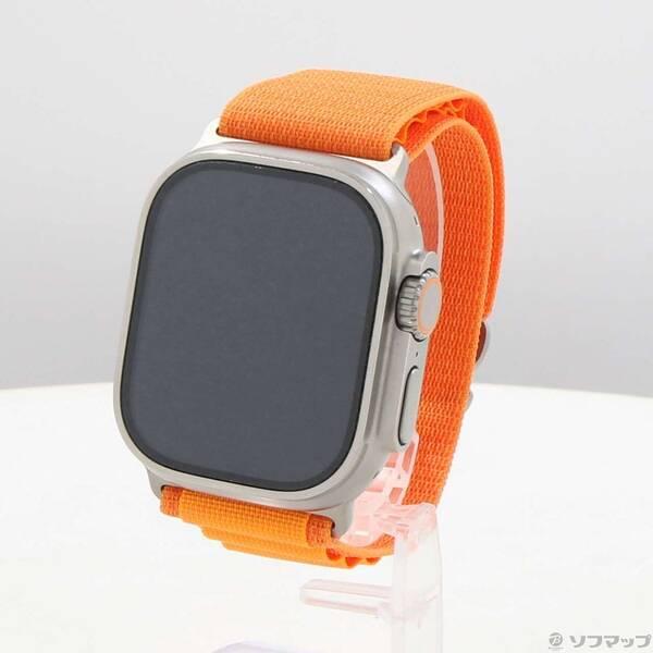 〔中古〕Apple(アップル) Apple Watch Ultra GPS + Cellular 49mm チタニウムケース オレンジアルパインループ〔344-ud〕 | 
