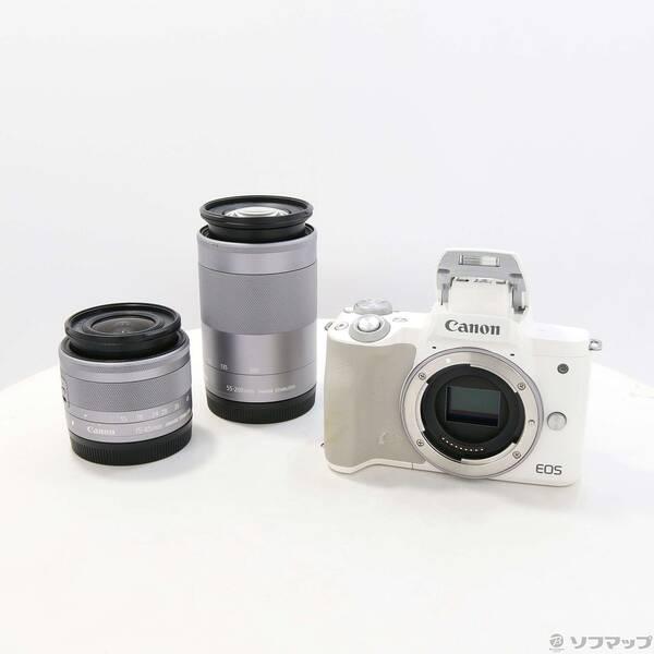 〔中古〕Canon(キヤノン) EOS Kiss M ホワイト ダブルズームキット〔258-ud〕 | 