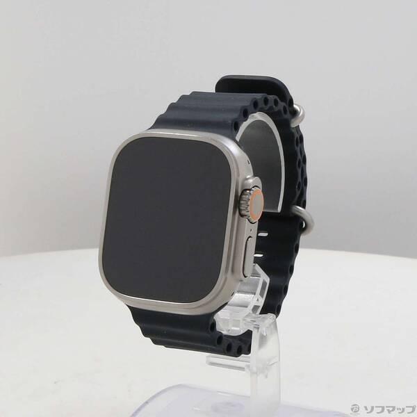 〔中古〕Apple(アップル) Apple Watch Ultra GPS + Cellular 49mm チタニウムケース ミッドナイトオーシャンバンド〔349-ud〕 | 