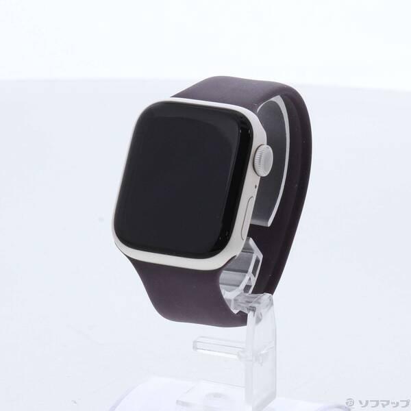 〔中古〕Apple(アップル) Apple Watch Series 7 GPS 41mm スターライトアルミニウムケース ダークチェリーソロループ〔198-ud〕 | 