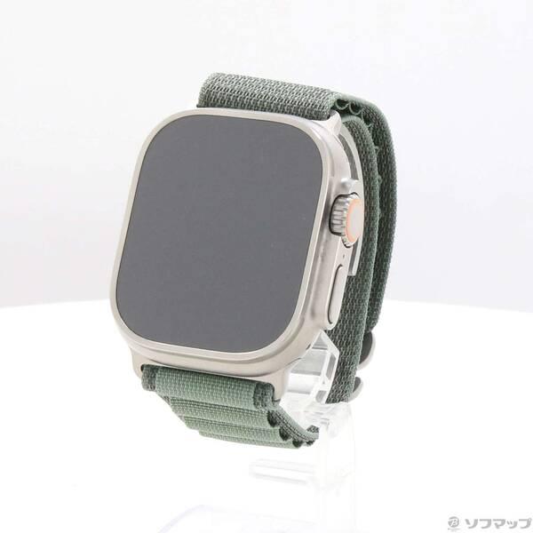 〔中古〕Apple(アップル) Apple Watch Ultra GPS + Cellular 49mm チタニウムケース グリーンアルパインループ〔344-ud〕 | 