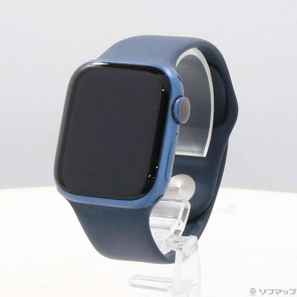 〔中古〕Apple(アップル) Apple Watch Series 7 GPS + Cellular 41mm ブルーアルミニウムケース アビスブルースポーツバンド〔198-ud〕 | 