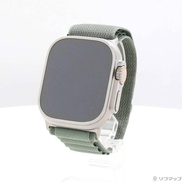 〔中古〕Apple(アップル) Apple Watch Ultra GPS + Cellular 49mm チタニウムケース グリーンアルパインループ〔349-ud〕 | 