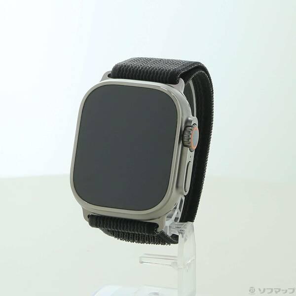 〔中古〕Apple(アップル) Apple Watch Ultra GPS + Cellular 49mm チタニウムケース ブラック／グレイトレイルループ〔349-ud〕 | 