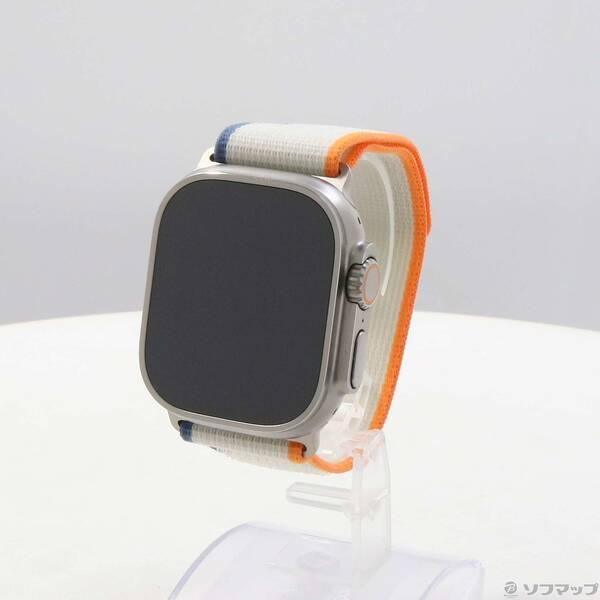 〔中古〕Apple(アップル) Apple Watch Ultra 2 GPS + Cellular 49mm チタニウムケース オレンジ／ベージュトレイルループ〔262-ud〕 | 