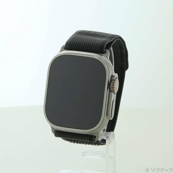 〔中古〕Apple(アップル) Apple Watch Ultra GPS + Cellular 49mm チタニウムケース ブラック／グレイトレイルループ〔344-ud〕 | 