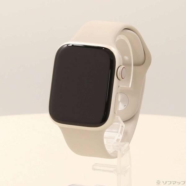 〔中古〕Apple(アップル) Apple Watch Series 7 GPS + Cellular 45mm スターライトアルミニウムケース スターライトスポーツバンド〔198-ud〕 | 