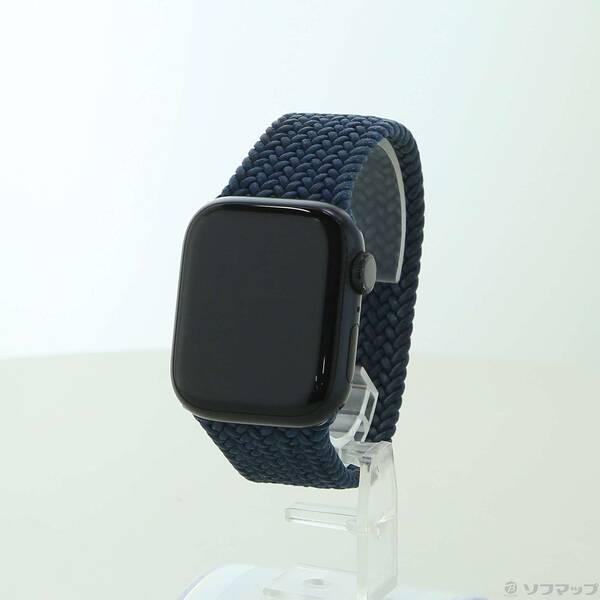 〔中古〕Apple(アップル) Apple Watch Series 7 GPS 41mm ミッドナイトアルミニウムケース アビスブルーブレイデッドソロループ〔258-ud〕 | 